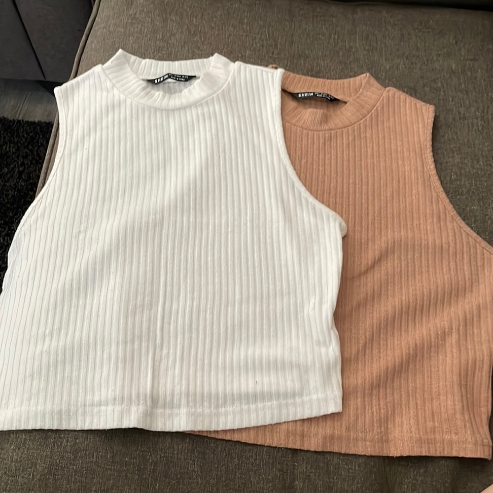 Two color crop tops